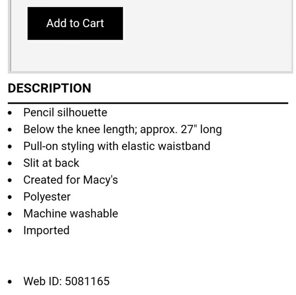 NWT Alfani Silver Metallic Pencil Skirt Size Small - Picture 4 of 6